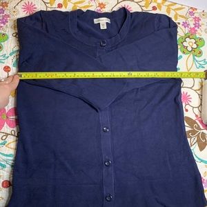 Navy blue silk cardigan 3/4 sleeves